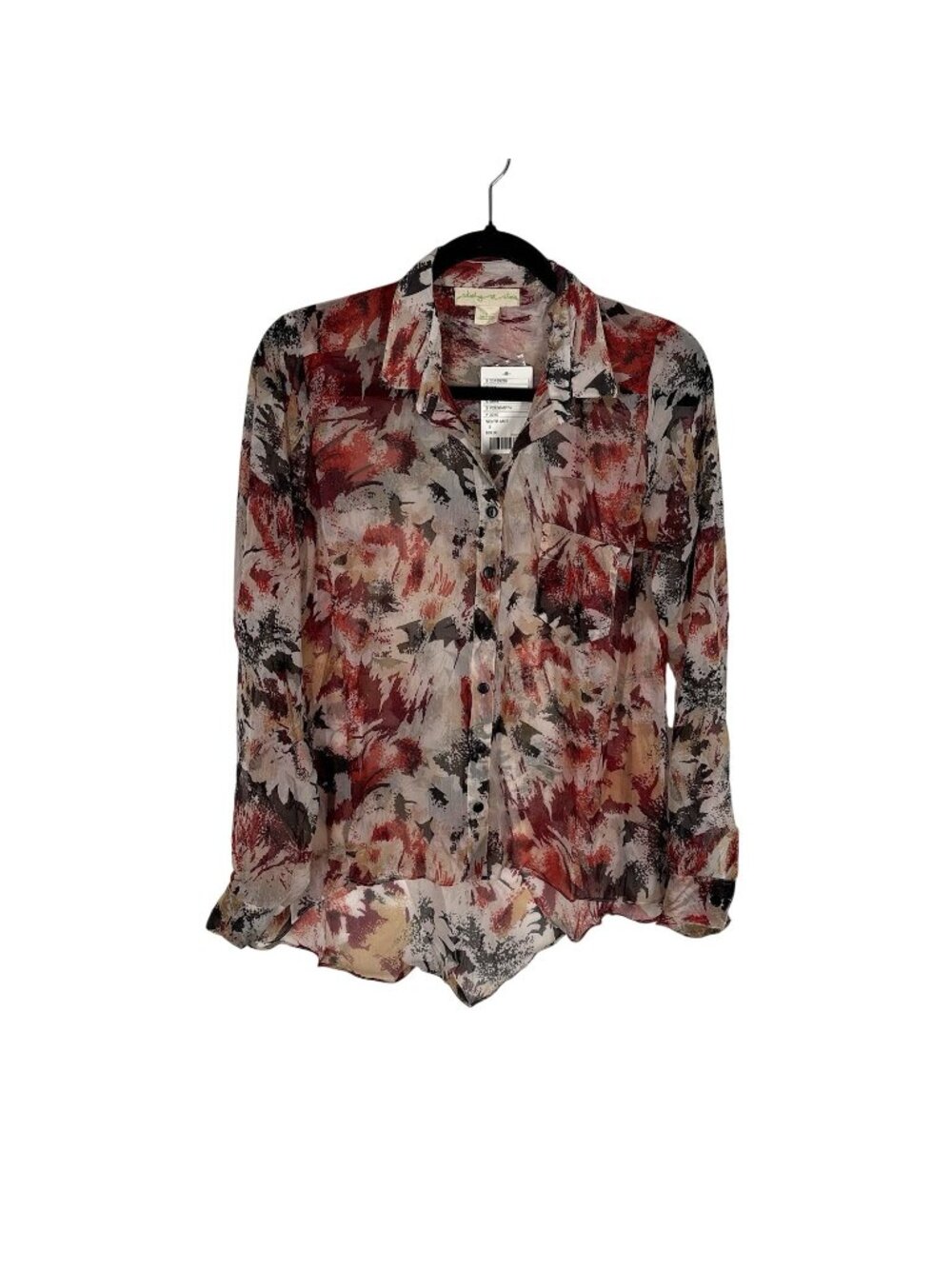 Staring At Stars Urban Outfitters Women S Floral Sheer Button Up Shirt NWT